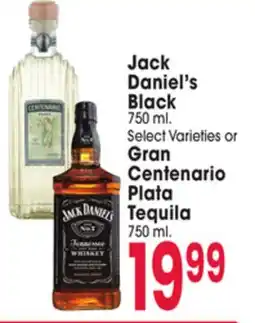 Jewel-Osco Jack Daniel's Black 750 ml. Select Varieties or Gran Centenario Plata Tequila 750 ml offer