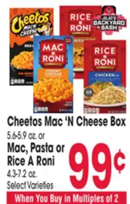 Jewel-Osco Cheetos Mac 'N Cheese Box 5.6-5.9 oz. or Mac, Pasta or Rice A Roni 4.3-7.2 oz offer