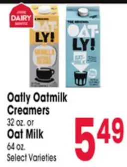 Jewel-Osco Oatly Oatmilk Creamers 32 oz. or Oat Milk 64 oz offer