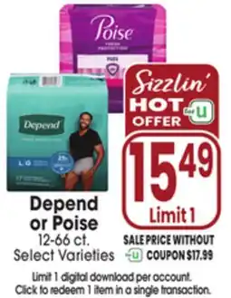 Jewel-Osco Depend or Poise offer