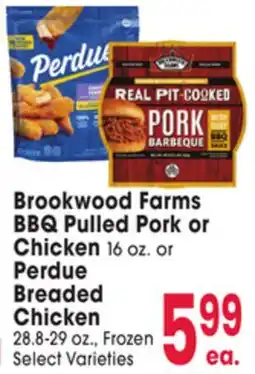Jewel-Osco Brookwood Farms BBQ Pulled Pork or Chicken 16 oz. or Perdue Breaded Chicken offer