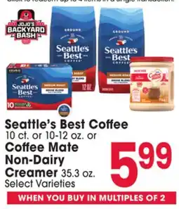 Jewel-Osco Seattle's Best Coffee 10 ct. or 10-12 oz. or Coffee Mate Non-Dairy Creamer 35.3 oz offer