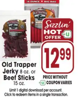 Jewel-Osco Old Trapper Jerky or Beef Sticks offer