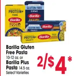 Jewel-Osco Barilla Gluten Free Pasta 10-12 oz. or Barilla Plus Pasta 14.5 oz offer