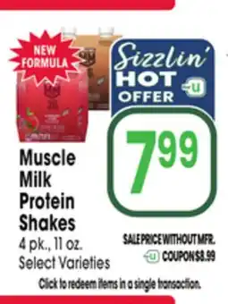 Jewel-Osco Muscle Milk Protein Shakes offer