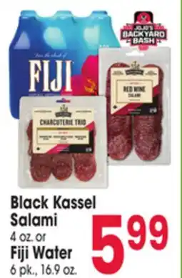 Jewel-Osco Black Kassel Salami 4 oz. or Fiji Water 6 pk., 16.9 oz offer