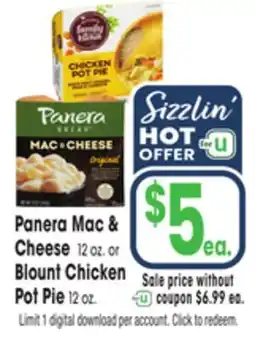 Jewel-Osco Panera Mac & Cheese 12 oz. or Blount Chicken Pot Pie 12 oz offer