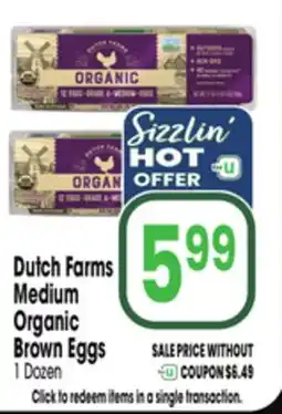 Jewel-Osco Dutch Farms Medium Organic Brown Eggs offer