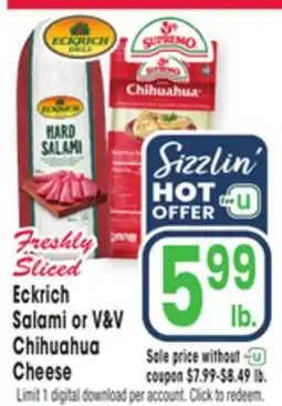 Jewel-Osco Eckrich Salami or V&V Chihuahua Cheese offer