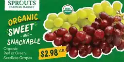 Sprouts Farmers Market Organic Red or Green Seedless Grapes offer