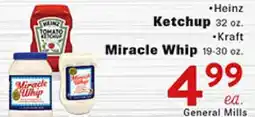Rio Valley Market Heinz Ketchup 32 oz. Kraft Miracle Whip 19-30 oz offer