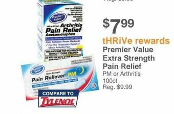 Kinney Drugs Premier Value Extra Strength Pain Relief offer