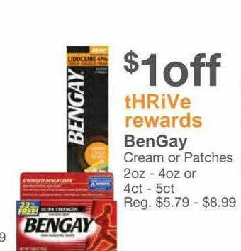 Kinney Drugs BenGay Cream Or Patches offer