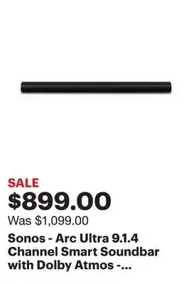 Best Buy Sonos - Arc Ultra 9.1.4 Channel Smart Soundbar with Dolby Atmos - Black offer