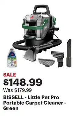 Best Buy BISSELL - Little Pet Pro Portable Carpet Cleaner - Green offer