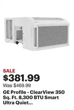 Best Buy GE Profile - ClearView 350 Sq. Ft. 8,300 BTU Smart Ultra Quiet Window Air Conditioner - White offer