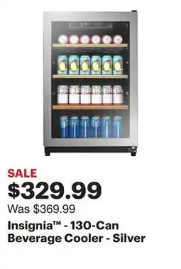 Best Buy Insignia - 130-Can Beverage Cooler - Silver offer