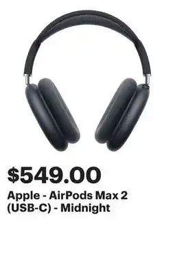 Best Buy Apple - AirPods Max 2 (USB-C) - Midnight offer