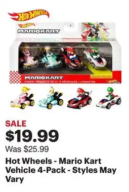 Best Buy Hot Wheels - Mario Kart Vehicle 4-Pack - Styles May Vary offer