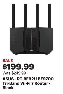 Best Buy ASUS - RT-BE92U BE9700 Tri-Band Wi-Fi 7 Router - Black offer
