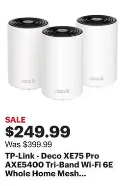 Best Buy TP-Link - Deco XE75 Pro AXE5400 Tri-Band Wi-Fi 6E Whole Home Mesh System (3-Pack) - White offer