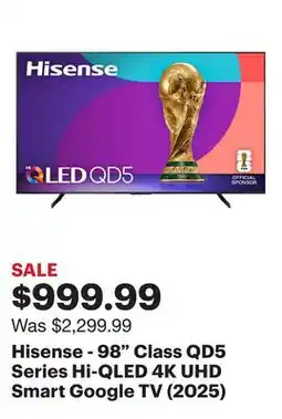 Best Buy Hisense - 98 Class QD5 Series Hi-QLED 4K UHD Smart Google TV (2025) offer