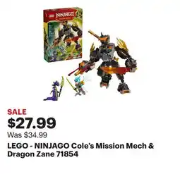 Best Buy LEGO - NINJAGO Cole's Mission Mech & Dragon Zane 71854 offer