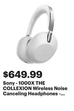Best Buy Sony - 1000X THE COLLEXION Wireless Noise Canceling Headphones - Platinum offer
