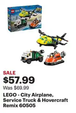 Best Buy LEGO - City Airplane, Service Truck & Hovercraft Remix 60505 offer