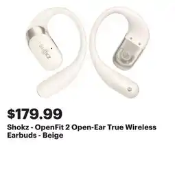 Best Buy Shokz - OpenFit 2 Open-Ear True Wireless Earbuds - Beige offer
