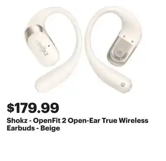 Best Buy Shokz - OpenFit 2 Open-Ear True Wireless Earbuds - Beige offer