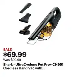 Best Buy Shark - UltraCyclone Pet Pro+ CH951 Cordless Hand Vac with Self-Cleaning Pet Power Brush - Black offer