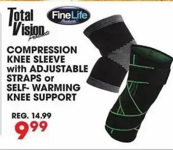 Compression Knee Sleeve With Adjustable Straps Or Self- Warming Knee Support