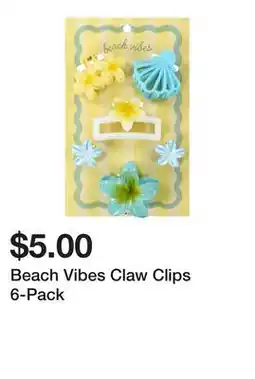 Five Below Beach Vibes Claw Clips 6-Pack offer