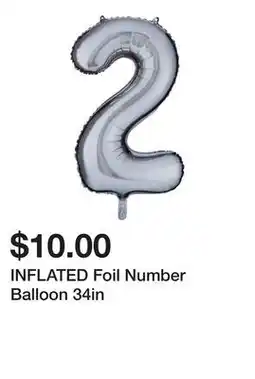 Five Below INFLATED Foil Number Balloon 34in offer