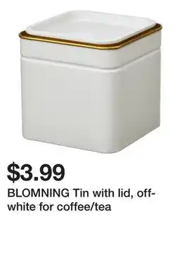 Ikea BLOMNING Tin with lid, off-white for coffee/tea offer