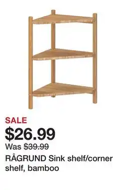 Ikea RÅGRUND Sink shelf/corner shelf, bamboo offer