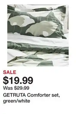 Ikea GETRUTA Comforter set, green/white offer