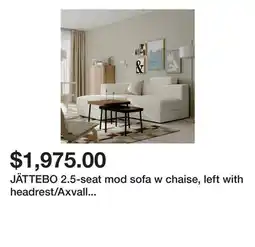 Ikea JÄTTEBO 2.5-seat mod sofa w chaise, left with headrest/Axvall off-white offer