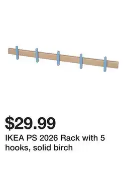 Ikea IKEA PS 2026 Rack with 5 hooks, solid birch offer