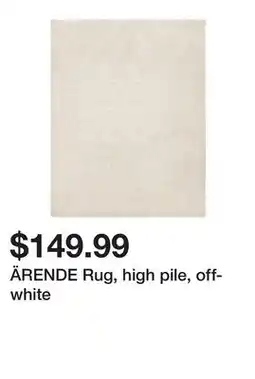 Ikea ÄRENDE Rug, high pile, off-white offer
