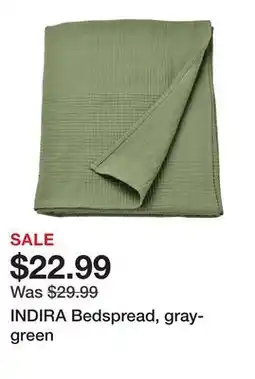 Ikea INDIRA Bedspread, gray-green offer