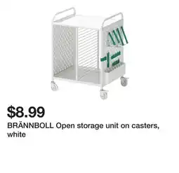 Ikea BRÄNNBOLL Open storage unit on casters, white offer