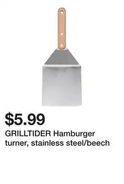 Ikea GRILLTIDER Hamburger turner, stainless steel/beech offer