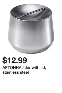 Ikea AFTONHAJ Jar with lid, stainless steel offer