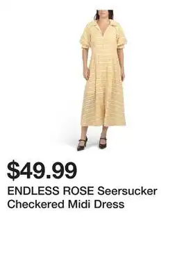 Marshalls ENDLESS ROSE Seersucker Checkered Midi Dress offer