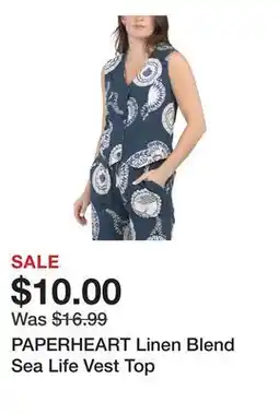 Marshalls PAPERHEART Linen Blend Sea Life Vest Top offer