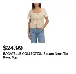 Marshalls BAGATELLE COLLECTION Square Neck Tie Front Top offer