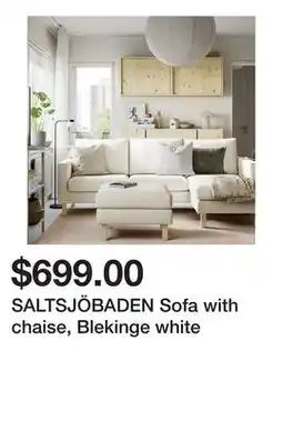 Ikea SALTSJÖBADEN Sofa with chaise, Blekinge white offer