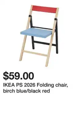 Ikea IKEA PS 2026 Folding chair, birch blue/black red offer